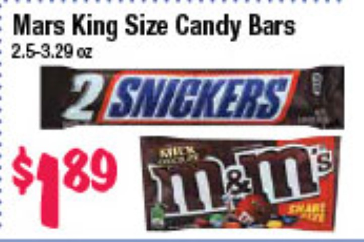 Mars King Size Candy Bars