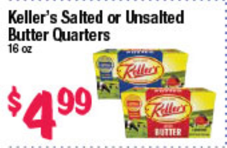 Keller's Salted or Unsalted Butter Quarters